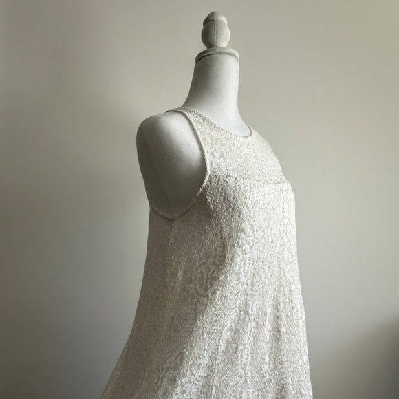 Free People Sleeveless Lace Mini Dress Back Cutout Ivory Wedding Party - Picture 12 of 13